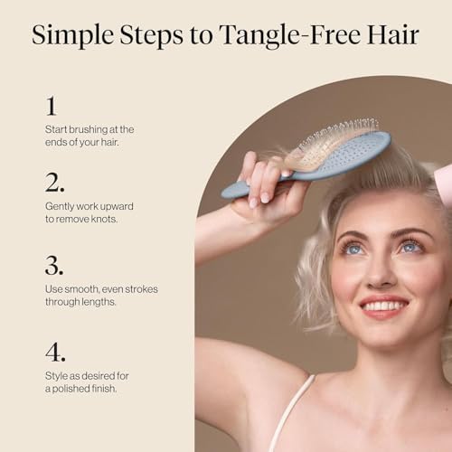 Kitsch Wet Dry Brush Detangler – Hair Brush for Women - Haze Blue - Image 7
