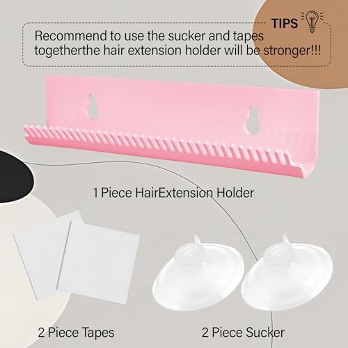 Hair Extension Hanger Weft Storage Rack for Washing Styling Clip-In Extensions Stand Display Mount Accessories Pink Professional Salon Tool Organizer - Image 4