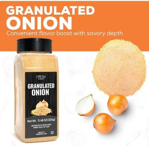 Fresh Finest Granulated Onion 11.46oz - Premium Onion Powder - All-Natural, Non-GMO, Gluten-Free, Kosher - Perfect for Cooking, Seasoning, and Enhancing Flavors - Image 4