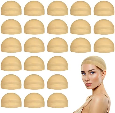 Beige Wig Caps for Women, Stocking Cap for Wigs, 24 PCS by MYKURS