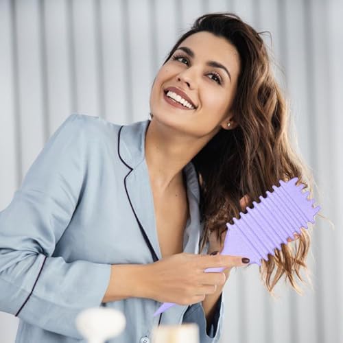 1 PCS Curly Hair Brush, Curl Defining Brush (Purple) - Image 4