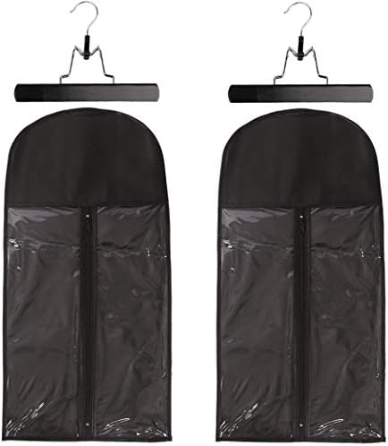 2 Pack Hair Extension Storage Bag Hair Extension Hanger Strong Holder Dust-proof Portable Suit with Transparent Zip Up Closure- Lightweight, Waterproof and Portable (Black) by Messen