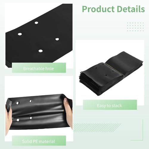 OMISTAR 100 PCS Plant Nursery Bags, Plastic Seedling Pots Container for Fruit Tree Flower Plant Grow, Plant Nursery Bags for Gardening Transplant - Image 4