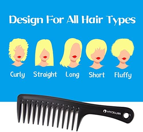 HYOUJIN Two Set Large Wide Tooth Comb Detangling Wet or Dry Combs for Shower, Hair Styling Brush for Natural, Curly, Long Hair for Women and Men - Image 2