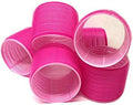 6 Pack Super Jumbo Self Grip Hair Rollers Pro Salon Hairdressing - Big Curlers Create Volume For Long Hair (Hot Pink) by THE+UM24