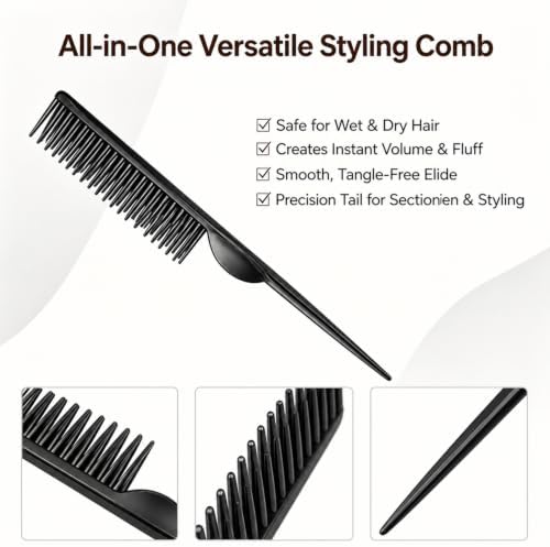 3 Row Comb for Natural Hair, 4PCS Three Row Comb Styling Comb for Curly Hair Natural Hair Detangling, Defining and Separating Curls - Image 3