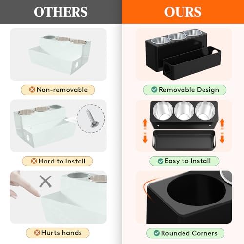 Lifewit Hair Tool Organizer Dryer Holder Countertop with 3 Cups, Black - Image 3