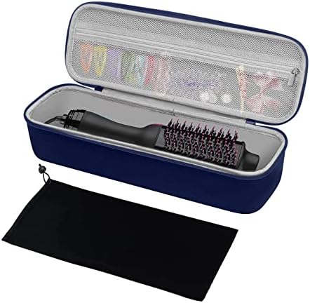 MOSISO Hard Travel Case Storage Bag Compatible with Revlon One-Step Hair Dryer Brush 1.0 & Plus 2.0, EVA Carrying Case Cover Protective Hard Shell Sleeve with Hot Air Brush Pouch, Navy Blue - Image 2