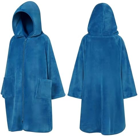 SUN CUBE Kids Hooded Towel Robe, Zip-Up Fleece Swim Cover Up, Ages 7-12 - Image 2