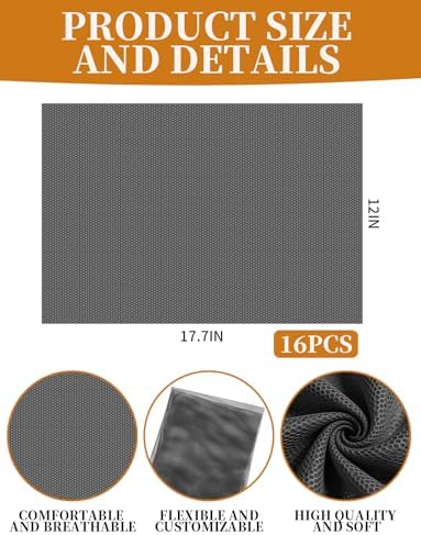 16PCS Black Hair Net 12 x 17.7 Inch Stretch Weaving Nets for Sew in Weave - Image 3