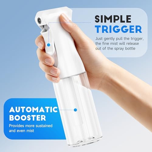 3 Pack Continuous Spray Bottle for Hair, 6.8 OZ Ultra Fine Mister Sprayer - Image 4