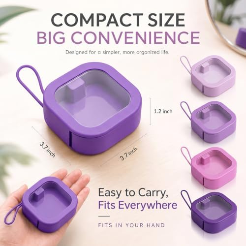 Kathfly 4 Pcs Hair Tie Organizer Travel, Stackable, Purple Range - Image 2