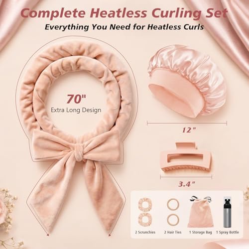 Gwabee Velvet Heatless Curls Overnight Hair Curlers to Sleep In - Image 6