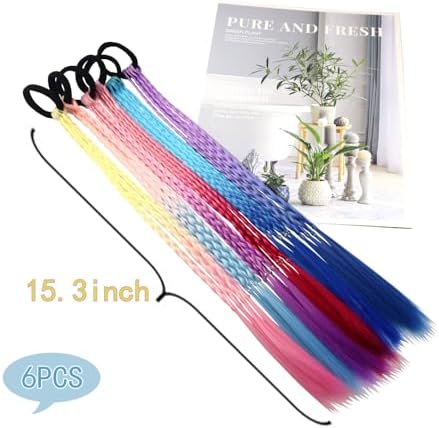 Kids Hair Accessories, Rainbow Braid Ponytail Extensions & Headbands - Image 4