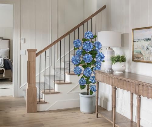5FT Blue Hydrangea Artificial Flower Tree Large Faux Hydrangea Plant Potted - Image 6