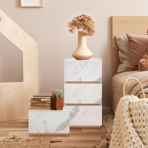 BarberPub Marble Pattern Salon Cabinet, Handleless Modular Storage 2037 - Image 2
