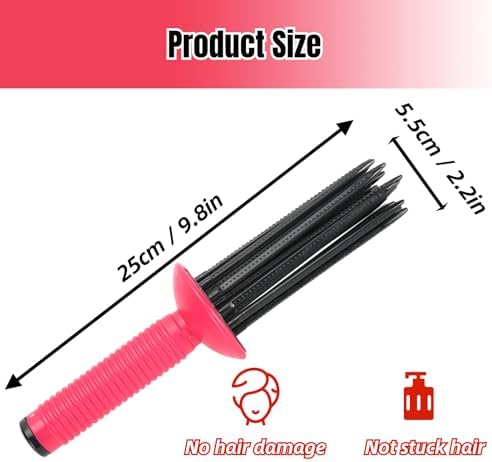 Hair Fluffy Portable 17-Teeth Curly Hair Styler Tool, 2-in-1 Anti-Slip Brush and Wand for Salon-Quality Curls - Image 6