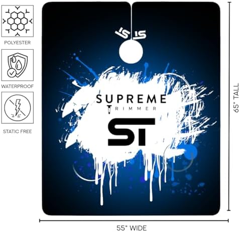Supreme Trimmer Premium Waterproof Professional Barber Cape Blue Neon - Image 2