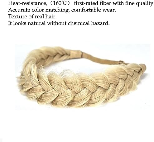 Synthetic Hair Braided Headband Classic Wide Strands Wedding Disorderly Fluffy Braids Wig Band Women Beauty Accessory - Image 4