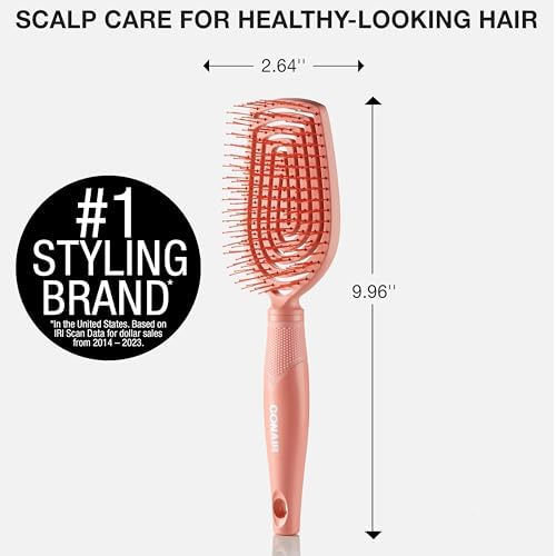 Conair Hair Brush, Scalp Care Detangling, Standard, Coral Pink - Image 6