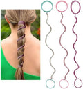 Spiral Hair Ties for Women, 16" Elastic No Tangle Hair Ties Damage-Free Pony Tail Wrap for Short Medium Long Hair Motorcycle Hair Accessories for Sports- Bike Riding, Skiing- 3 Pack Colorful by Unknown