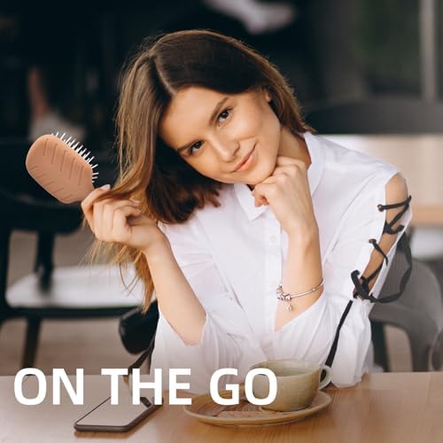 Mini Hair Bursh for Women Men and Kids, Protable Travel Size Hair Brush for Pockets Purses, Mini Detangler Brush for All Hair Types, Small Paddle Brush for Detangling (Brown) - Image 6