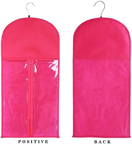 Professional Hair Organizer Bags with Hanger - 3 Pack Protective Cases for Multiple Wigs Extensions Hairpieces Holder Rose Pink Travel Carry Pouch Salon - Image 3