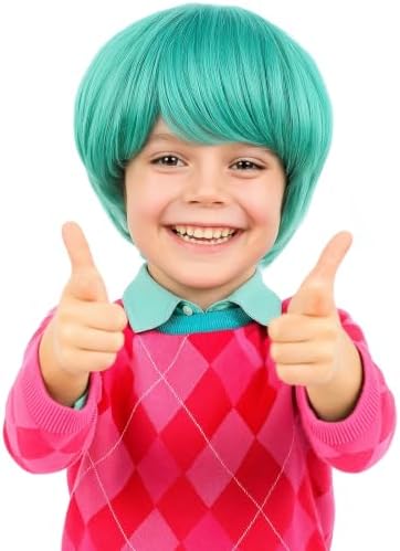 PUREHAIR Kids Short Green Wig with Tattoos for Boys Costume by PUREHAIRDIRECT