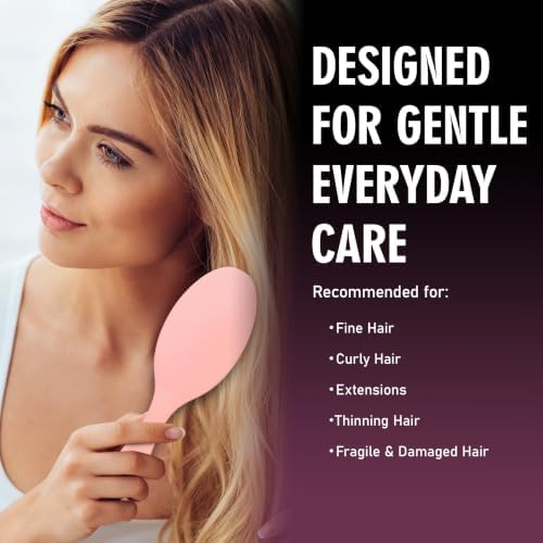 EAGLE FORTRESS Boar Bristle Hair Brush for Fine Hair & Extensions, Pink - Image 2