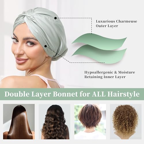 Adjustable Silk Bonnet Satin Curly Hair Wrap for Sleeping Women Anti Frizz - Image 5