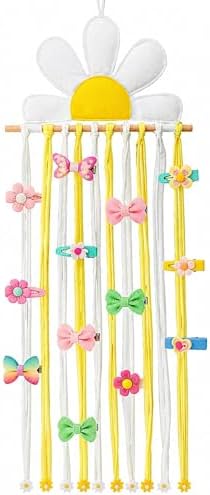 Suncalla Long Bow Holder for Girls Baby White Daisy Hair Bow Clip Organizer by Unknown