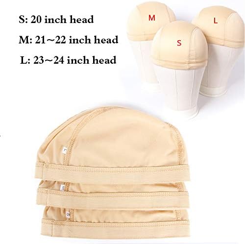ZQIAN BEAUTY Dome Caps For Wigs 6 Pcs Stretchable Beige Dome Wig Cap Spandex Dome Wig Cap For Women Men Mesh Dome Cap (6 Pcs, Beige, M) - Image 5