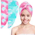 Basumee Microfiber Hair Towel Wrap for Kids Girls, Ultra Absorbent, 2 Pack by Basumee