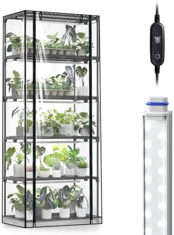 6-Tier Indoor Greenhouse with Grow Lights, 17.7x29.5x71" by InzlumeGrowLight