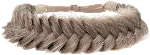 Synthetic Hair Braided Headband Classic Wide Strands Wedding Disorderly Fluffy Braids Wig Band Women Beauty Accessory by TOECWEGR