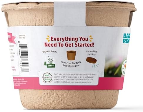 Back to the Roots Organic Zinnia Flower Grow Kit with Plantable Starting Pot Soil and Seeds - Image 3