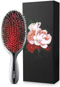 MISEL Professional Boar Bristle Hair Brush - Detangles All Types & Extensions | Reduces Breakage - Great for Wavy & Straight | Salon-Approved - Large by MI%C5%A0EL