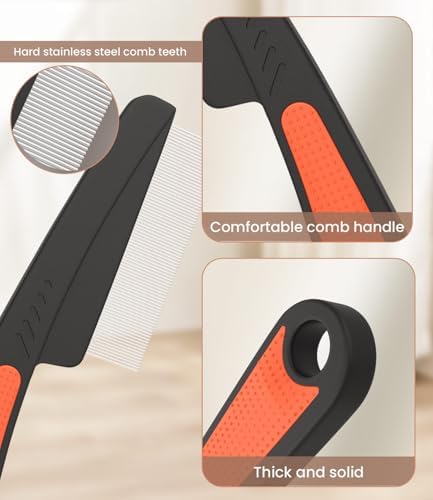 Dandruff Comb Removal Steel Fine Tooth Scalp Detox Hair Care Tool 3PC - Image 3