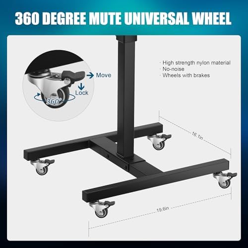 Premium Large Double Tier Rolling Workstation Table - Image 5