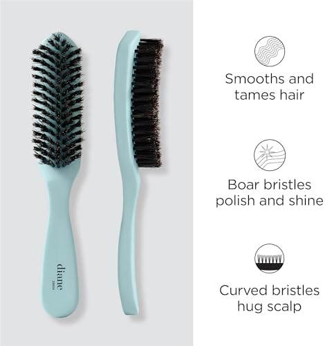 Diane Nylon Reinforced Boar Bristle Curved Smoothing Hair Brush for Women - Image 2