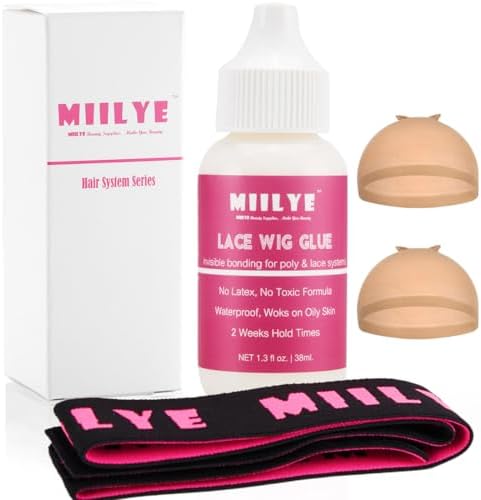 MIILYE Lace Wig Glue 38ml/1.3oz with Wrap Headband-Strong Hold, Waterproof by MIILYEBEAUTYSUPPLY