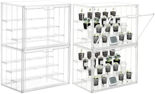 Mini Greenhouse Indoor with Magnetic Door, M-4tier-4pcs by PEEKUP