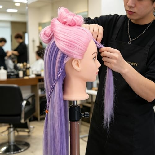 Eumos Mannequin Head with Hair, 29'' Doll Head for Hair Styling - Image 5
