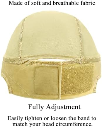 Lace Wig Grip Cap with 4 Pcs HD Wig Caps, 4x5 Transparent Lace Wig Caps for Women Lace Front, Non Slip, Adjustable Grip Cap for Glueless Wigs, Beige - Image 4