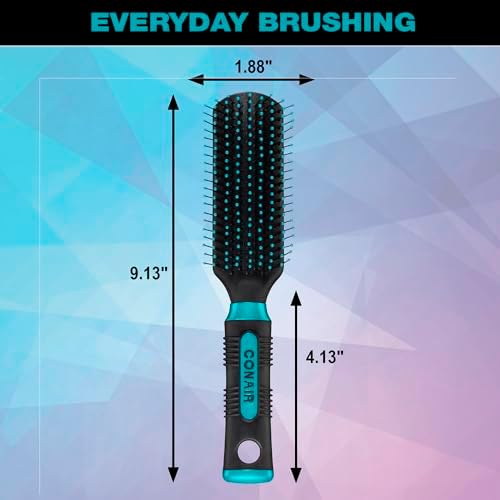 Conair Salon Results Hairbrush for Men and Women, Hairbrush for All Hair Types with Nylon Bristles (Pack of 2) - Image 3