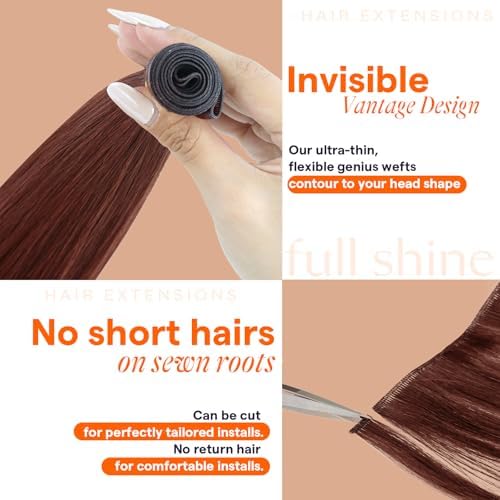 Full Shine Genius Weft Hand Tied Hair Extensions Sew In 20 Inch 80g - Image 4