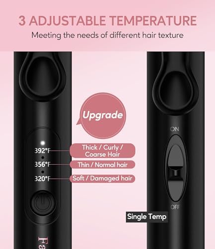 Farery Mini 3 Barrel Hair Waver, 1/2 Inch Curling Iron for Women, Rose Pink - Image 4
