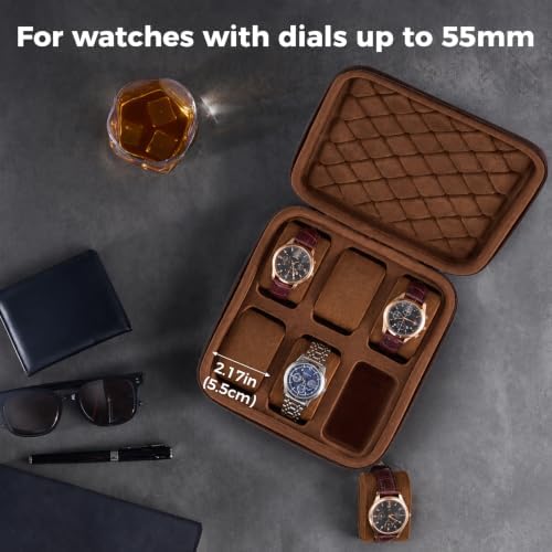 ProCase 6-Slot Travel Watch Case for Men, Hard Shell Storage Box -Espresso - Image 2