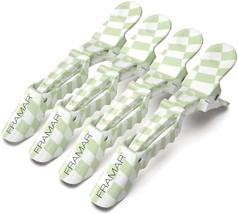 FRAMAR Alligator Clips For Hair Styling, Checkered Hair Clip For Women by FRAMAR