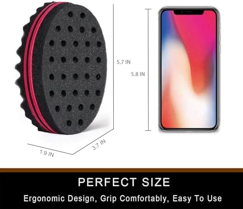 Magic Twist Hair Sponge, Barber Hair Brush Sponge, Styling Tool For Afro Curl, Coils, Dreadlocks (2 PACK) - Image 3